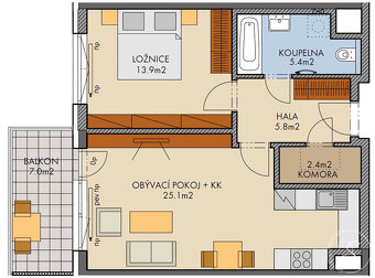 Pronájem bytu 2+kk • 62 m² - 7