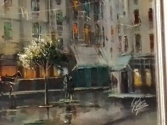 Paříž   -olej /plátno -podpis autora, 99x59/116x74cm. - 7