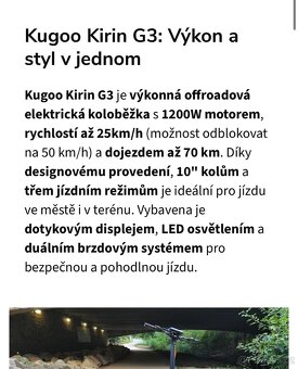 Elektrická koloběžka Kukirin G3 - 7