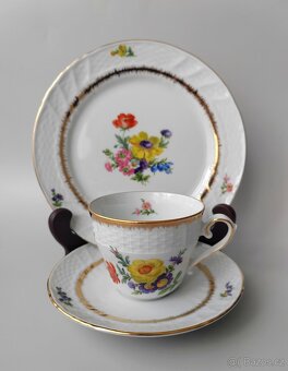 Krásná porcelánová snídaňova sada/trio Kronester Bavaria - 7