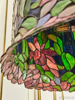 Tiffany stolní lampa s vitrážovým stínidlem – výška 84 cm - 7