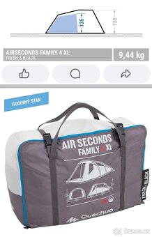 3x použitý (nevyužitý) rodinný stan Air seconds Family 4XL - 7