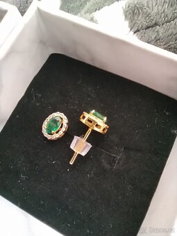 Zlaté náušnice s diamanty / brilianty NOVÉ - 7