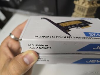 PCI-E adaptér pro M.2 NVME disky do základní desky + chladič - 7