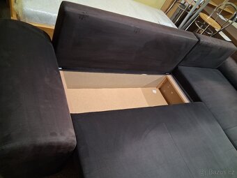 Sedacka rohová rozkládací hnědá - 7