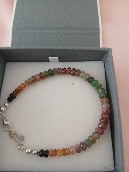 Stribrne visaci nausnice prirodni turmalin - 7