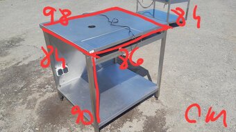 Nerezový atypický stůl s elektronickou zásuvkou-pokladnou - 7
