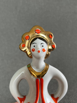 Soška Dívka v ruském kroji 12.5 cm, Dulevo USSR - 7