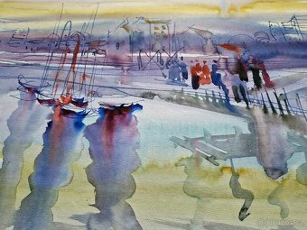 MOSHE LEIDER - (Akvarel) 4 , Impresionizmus - 7