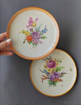 Nádherný porcelánový talíře (Míšeňský Kytice) - 7