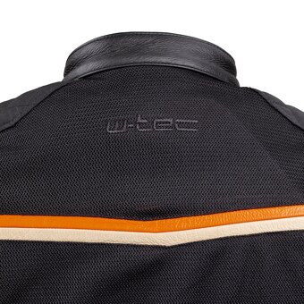 🏍️ Letní moto bunda W-TEC 2Stripe – XXL – černo-béžovo-oran - 7