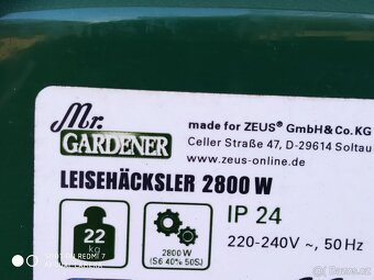 Prodám elektrický Válcový drtič MR.Garden-2800 W.. - 7
