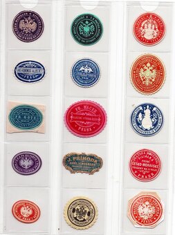 PRAHA - velká sbírka starých papírových pečetí - 151 ks - 7