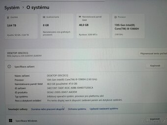 Herní NTB ASUS ROG RTX 4070/i9/48 GB RAM/DDR4/4TB - 7