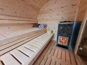 Venkovní finská oválná sauna s panoramatickým oknem - 7