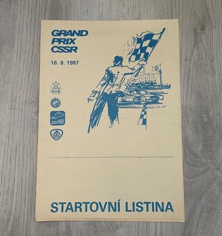 Grand Prix ČSSR Brno - 1987 - program + startovní listina - 7