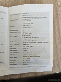 Outdoorová sportovní kamera- bohaté příslušenství bílá/černá - 7
