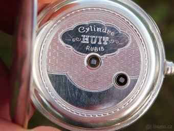 Starožitné stříbrné kapesní hodinky - klíčovky - 7