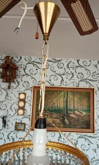 Retro starožitný křišťálový lustr, Železnobrodské sklo K.P. - 7
