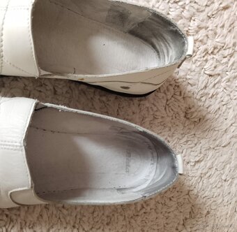 Dámské kožené mokasíny, polobotky, bílé, vel. 39, Baťa - 7