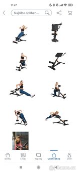 Domácí posilovna - lavice, 2x sada závaží, osa, trenažér aj - 7