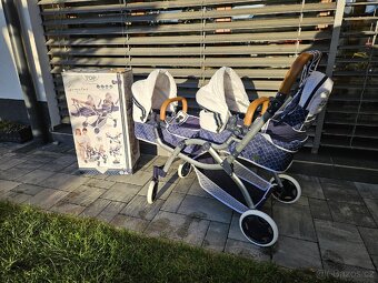 DeCuevas 80337 Skládací kočárek pro dvojčata panenky 3 v 1 - 7