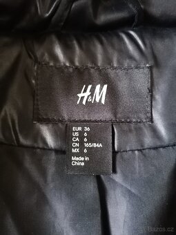 Dámská černá zimní bunda zn. H&M vel. 36 - 7