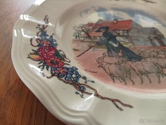 VINTAGE FAJÁNS TALÍŘ SARREGUEMINES HENRI LOUX FRANCIE - 7