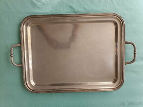 Alpaka,postribreno. Starožitné podnosy 5 ks - 7