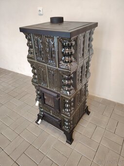 Kachlová kamna sporák Carmen s varnou deskou zelená - 7