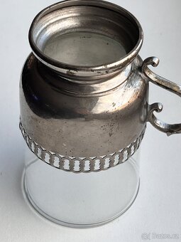 Sklenice v kovových podšálcích – 3 různé kusy - 7