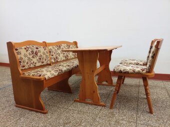 Jídelní set, rustikální nábytek, lavice, židle, stůl - 7