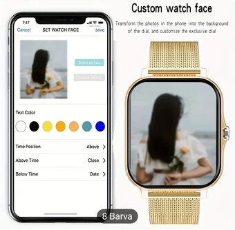 Sportovní chytré hodinky, 1.83", Android/ iOS + pásek navíc - 7