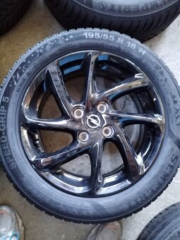 opel corsa cerne disky 4x108 R16 + 195/55/16 zima - 7
