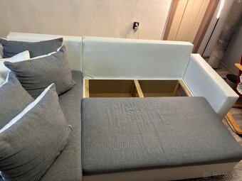 Rohová sedačka bílo/šedá oboustranná - 7