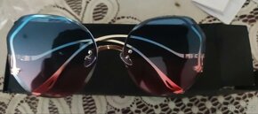 Nové dámské moderní sluneční brýle nové velké modré růžové - 7