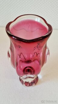 STARÁ VÁZA HUTNÍ SKLO. TOP STAV. - 7