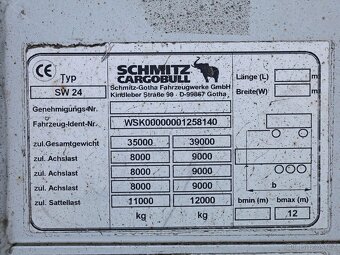 Schmitz CARGOBULL SW 24, 39 TUN, 92 CBM, NÁPRAVY SAF, ZVEDAC - 7
