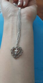Nový náhrdelník chirurgicka ocel srdíčko srdce křížek nové - 7