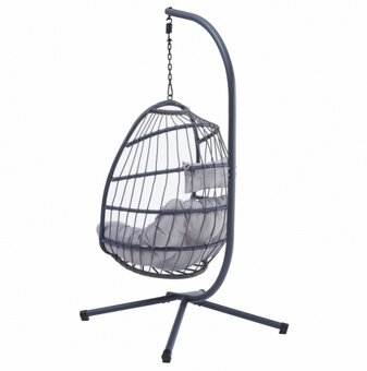 Závěsné křeslo (houpačka) šedá barva - 7