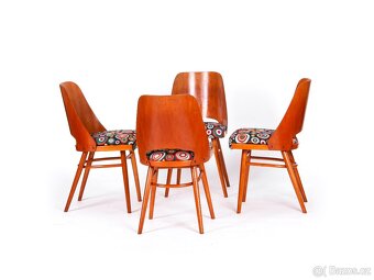 4x krásné jídelní židle TON s novým čalouněním. - 7