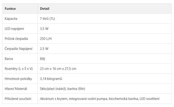 Mini akvárium Nobleza 7 l, bílé, LED - 7