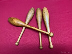 kužely sokolské kužely dřevěné staré cvičební pomůcky - 7