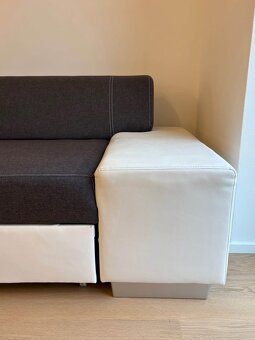 Rohová sedačka/pohovka s úložným prostorem a rozkladem na lů - 7