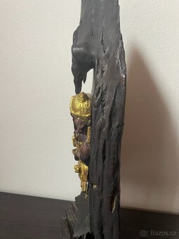 Dřevěná socha Ganéša s držákem na čajovou svíčku - 7