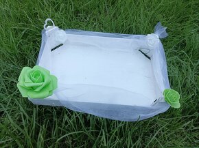 Svatební výzdoba, dekorace, svícny, organza, konfety, holub - 7