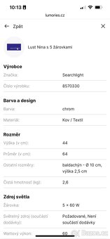 Prodám lustr pro 5 žárovek - 7