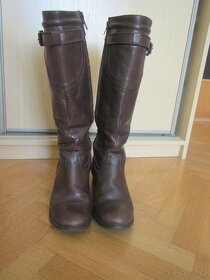 hnědé kožené kozačky Baťa 40 - 7