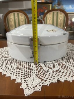 Starožitný smaltovaný velký chlebník - 7