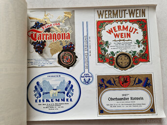 Starý reklamní vzorník etikety víno likér 1930 litografie - 7